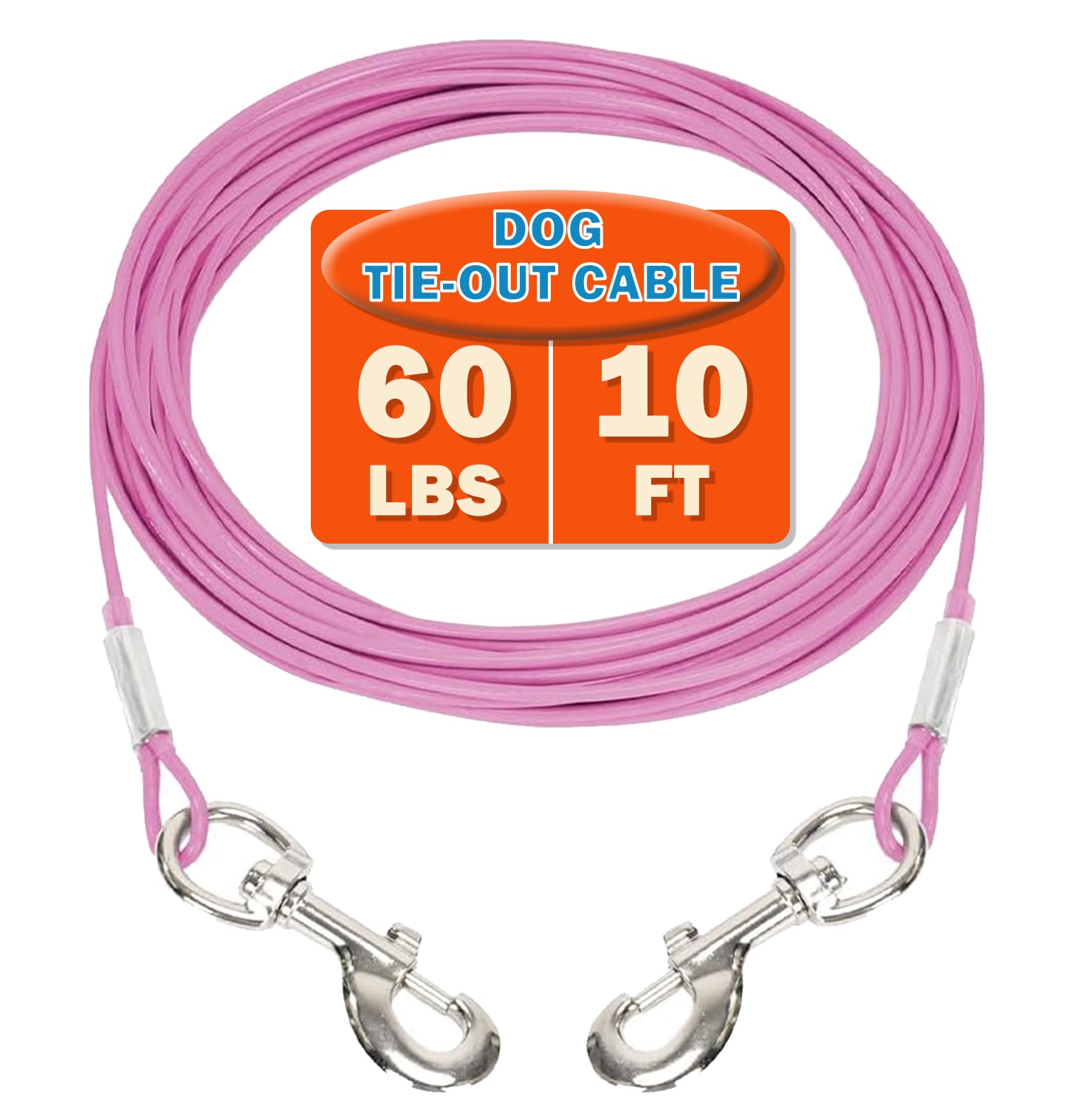 Dog Tie Out Cable,Dog Run Cable,Tie-Out Cable for Small Dogs Up to 60 lbs,Dogs Leash Tether for Yard,Camping and Outside