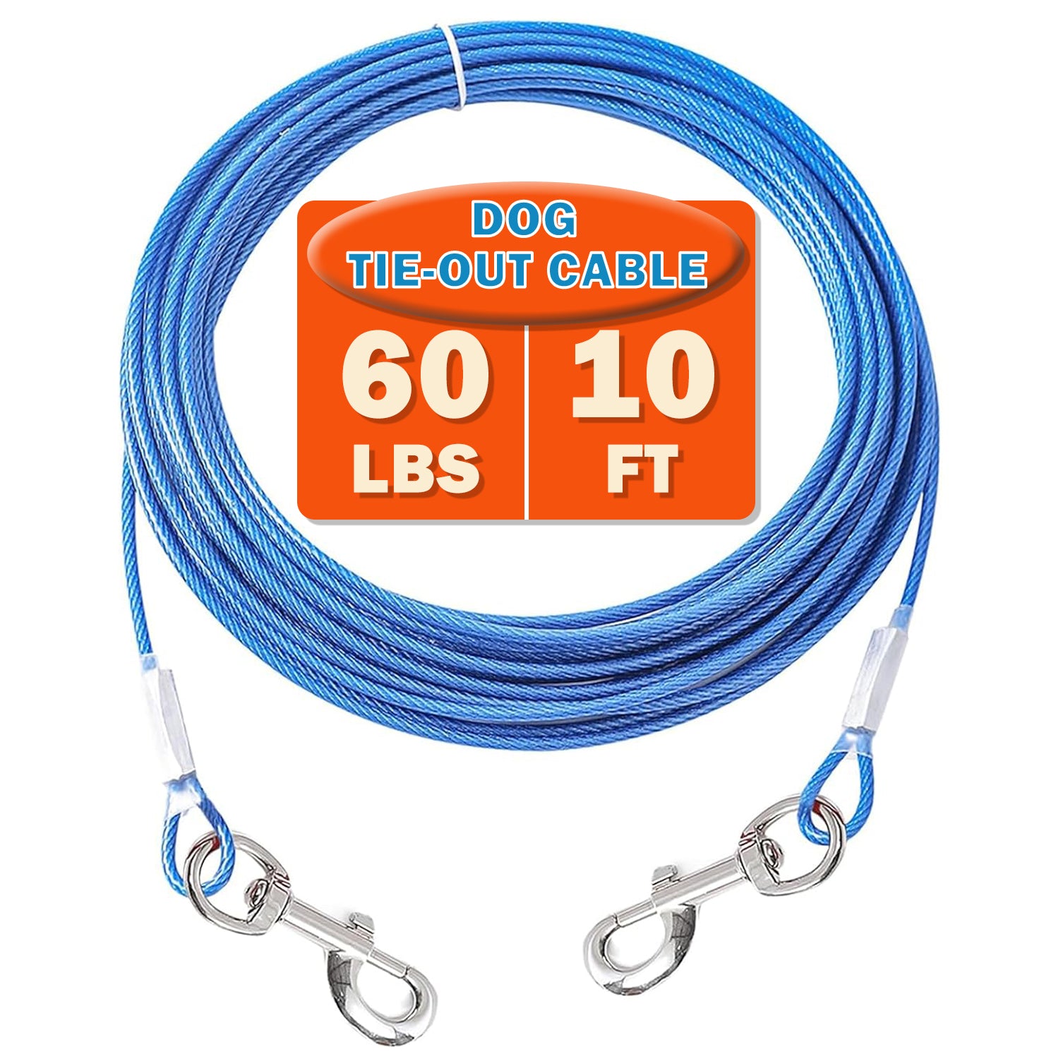Dog Tie Out Cable,Dog Run Cable,Tie-Out Cable for Small Dogs Up to 60 lbs,Dogs Leash Tether for Yard,Camping and Outside