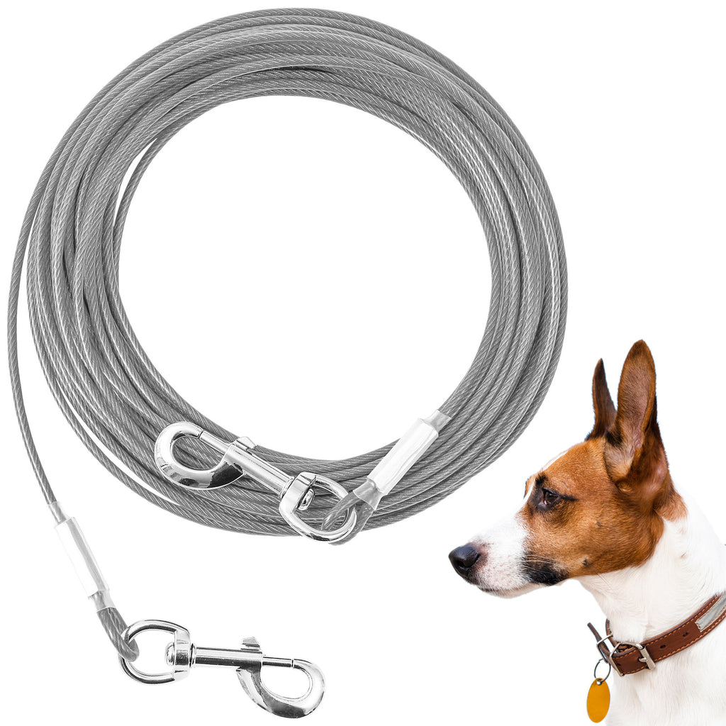 Tie Out Cable for Dogs,10/20/30/50/100FT Dog Leads for Yard Chew Proof,Heavy Duty Tie Out Cable for Large Dogs Up to 125lbs,Dog Runner Tether