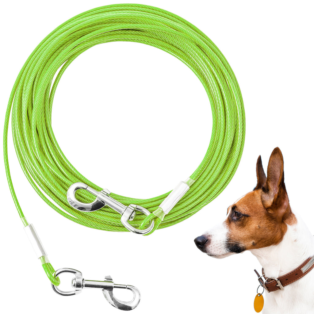 Tie Out Cable for Dogs,10/20/30/50/100FT Dog Leads for Yard Chew Proof,Heavy Duty Tie Out Cable for Large Dogs Up to 125lbs,Dog Runner Tether