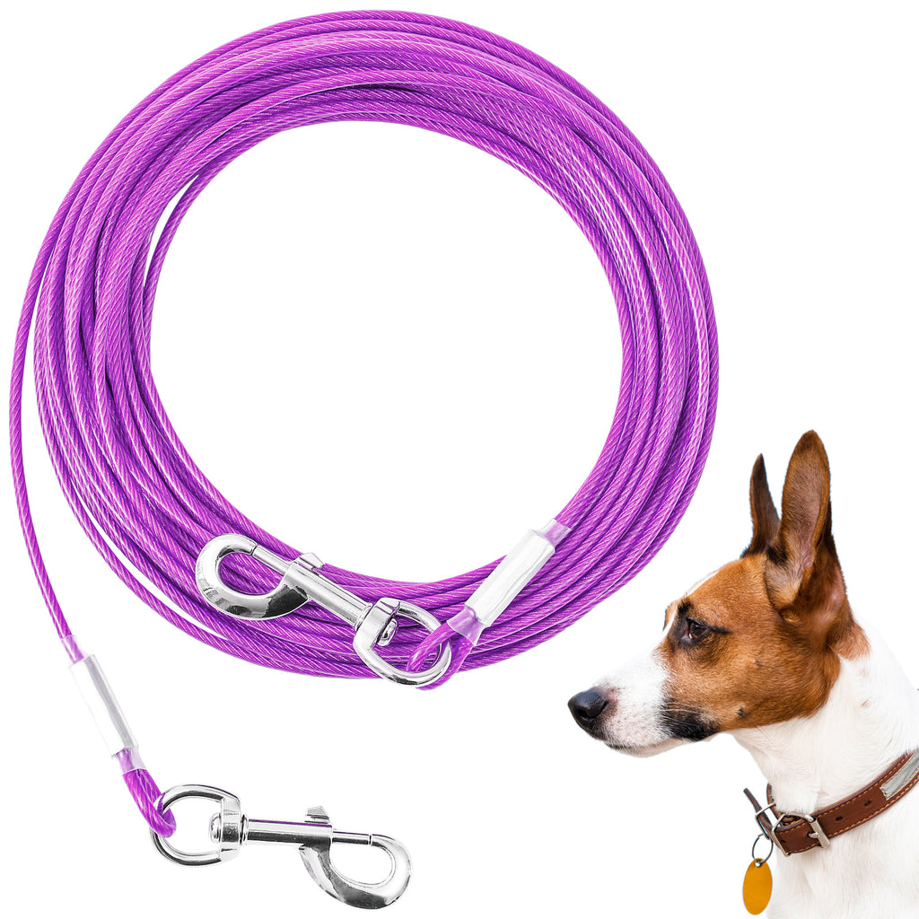 Tie Out Cable for Dogs,10/20/30/50/100FT Dog Leads for Yard Chew Proof,Heavy Duty Tie Out Cable for Large Dogs Up to 125lbs,Dog Runner Tether
