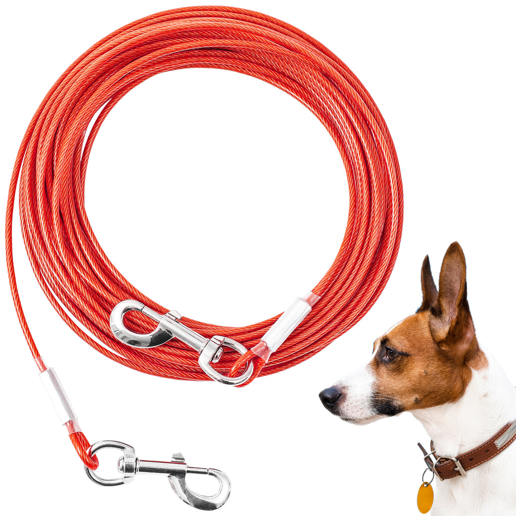 Tie Out Cable for Dogs,10/20/30/50/100FT Dog Leads for Yard Chew Proof,Heavy Duty Tie Out Cable for Large Dogs Up to 125lbs,Dog Runner Tether