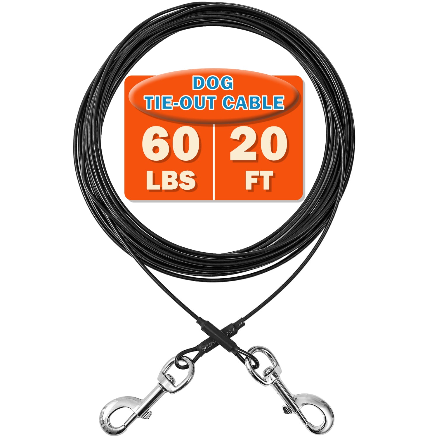 Dog Tie Out Cable,Dog Run Cable,Tie-Out Cable for Small Dogs Up to 60 lbs,Dogs Leash Tether for Yard,Camping and Outside
