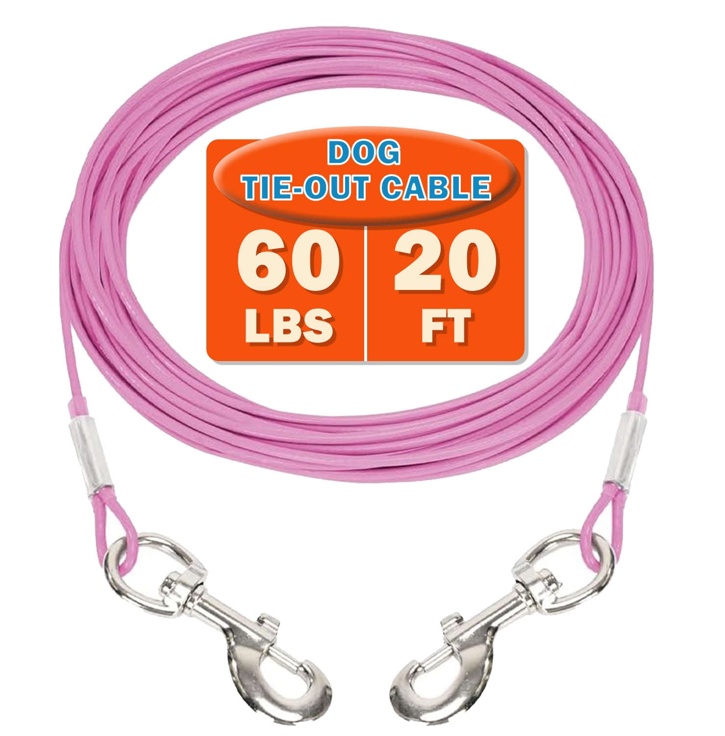 Dog Tie Out Cable,Dog Run Cable,Tie-Out Cable for Small Dogs Up to 60 lbs,Dogs Leash Tether for Yard,Camping and Outside