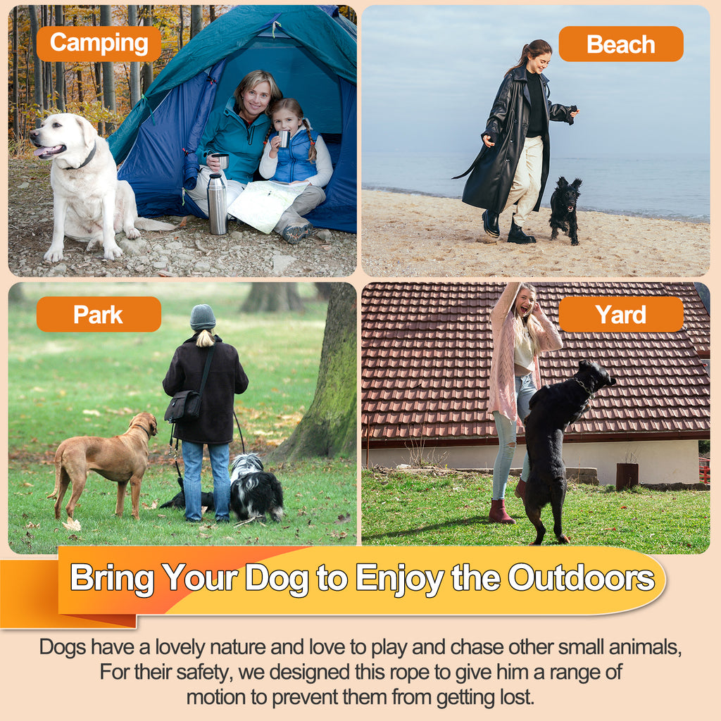 Tie Out Cable for Dogs,10/20/30/50/100FT Dog Leads for Yard Chew Proof,Heavy Duty Tie Out Cable for Large Dogs Up to 125lbs,Dog Runner Tether