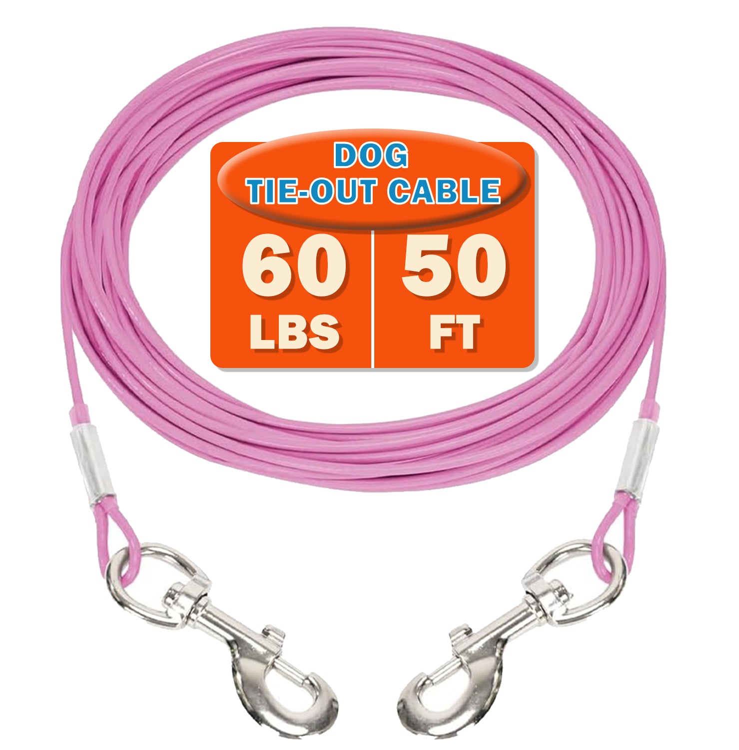 Dog Tie Out Cable,Dog Run Cable,Tie-Out Cable for Small Dogs Up to 60 lbs,Dogs Leash Tether for Yard,Camping and Outside