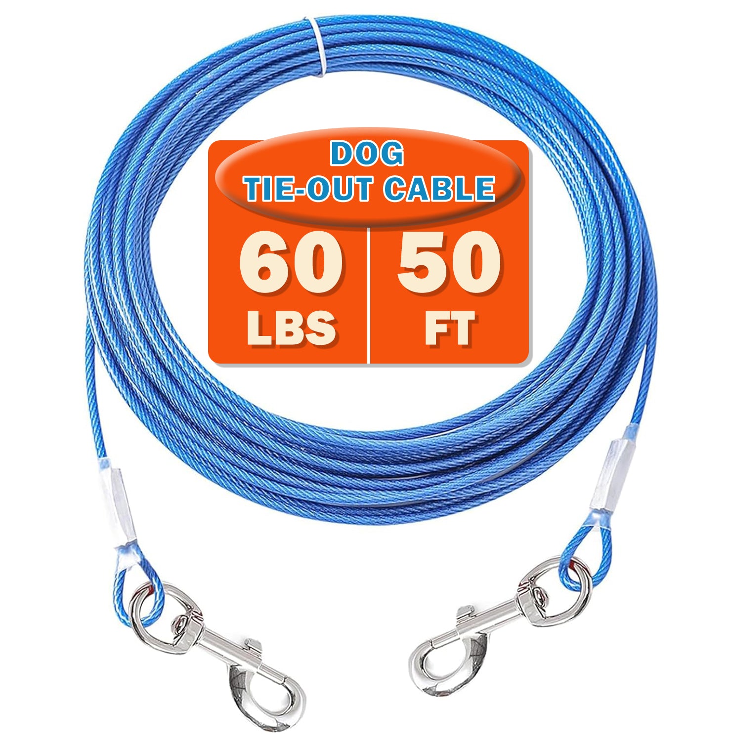 Dog Tie Out Cable,Dog Run Cable,Tie-Out Cable for Small Dogs Up to 60 lbs,Dogs Leash Tether for Yard,Camping and Outside