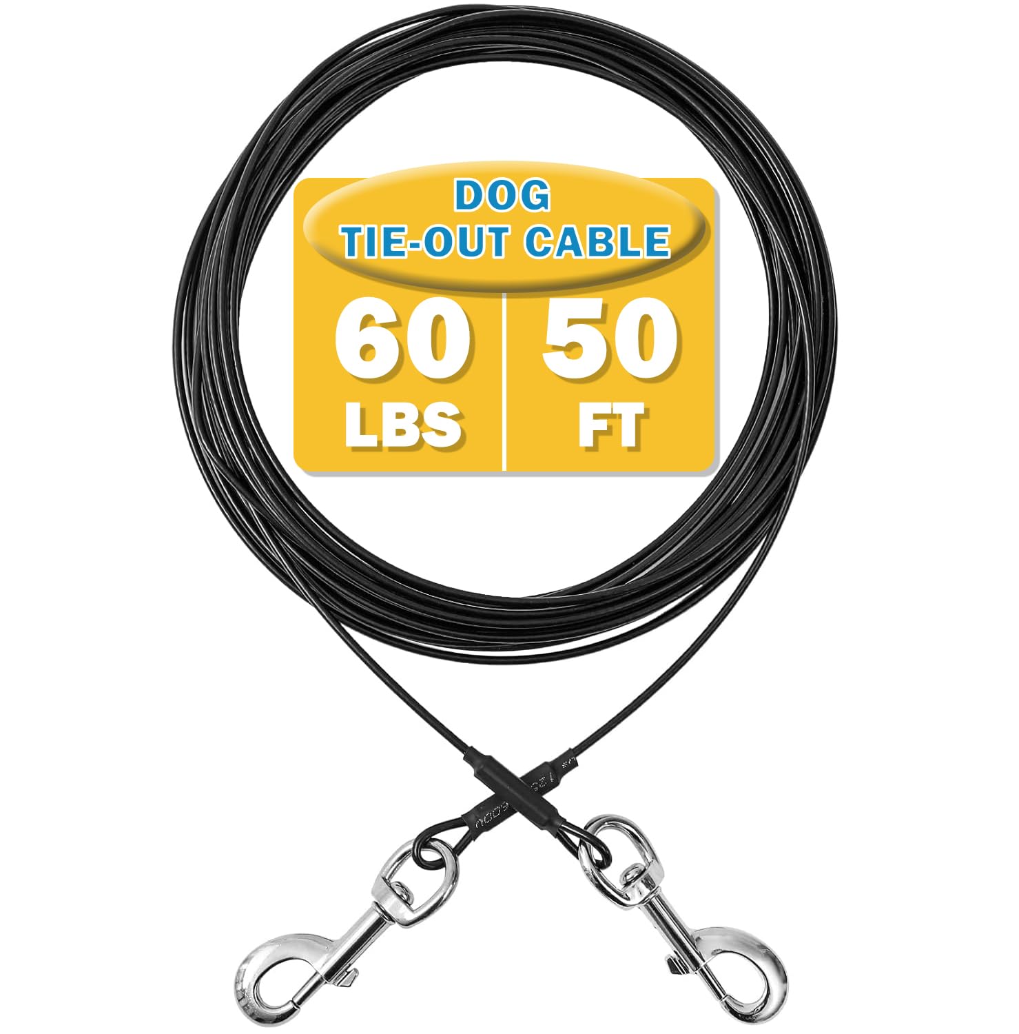 Dog Tie Out Cable,Dog Run Cable,Tie-Out Cable for Small Dogs Up to 60 lbs,Dogs Leash Tether for Yard,Camping and Outside