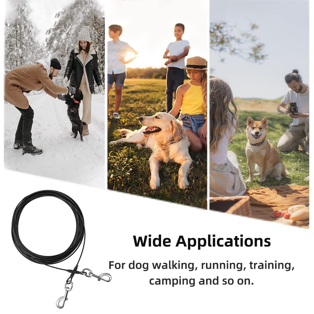 Dog Tie Out Cable,Dog Run Cable,Tie-Out Cable for Small Dogs Up to 60 lbs,Dogs Leash Tether for Yard,Camping and Outside