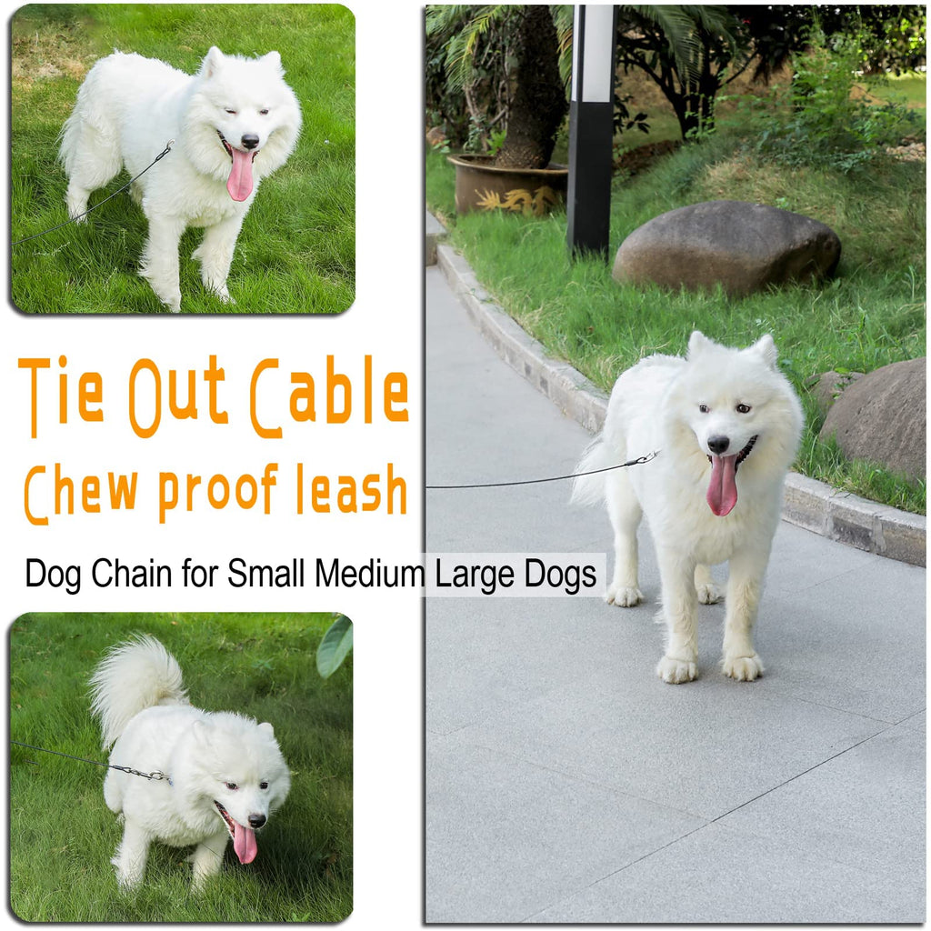 Dog Tie Out Cable,Dog Run Cable,Tie-Out Cable for Small Dogs Up to 60 lbs,Dogs Leash Tether for Yard,Camping and Outside